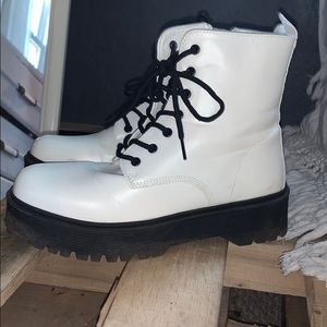 white platform boots